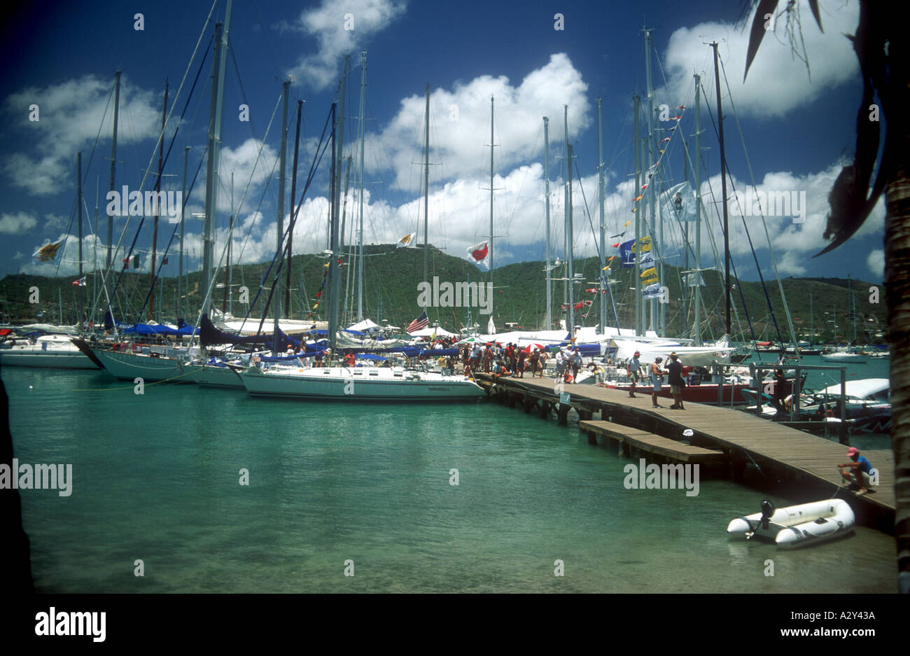 Falmouth Yacht club marina Antigua race week Stock Photo Alamy