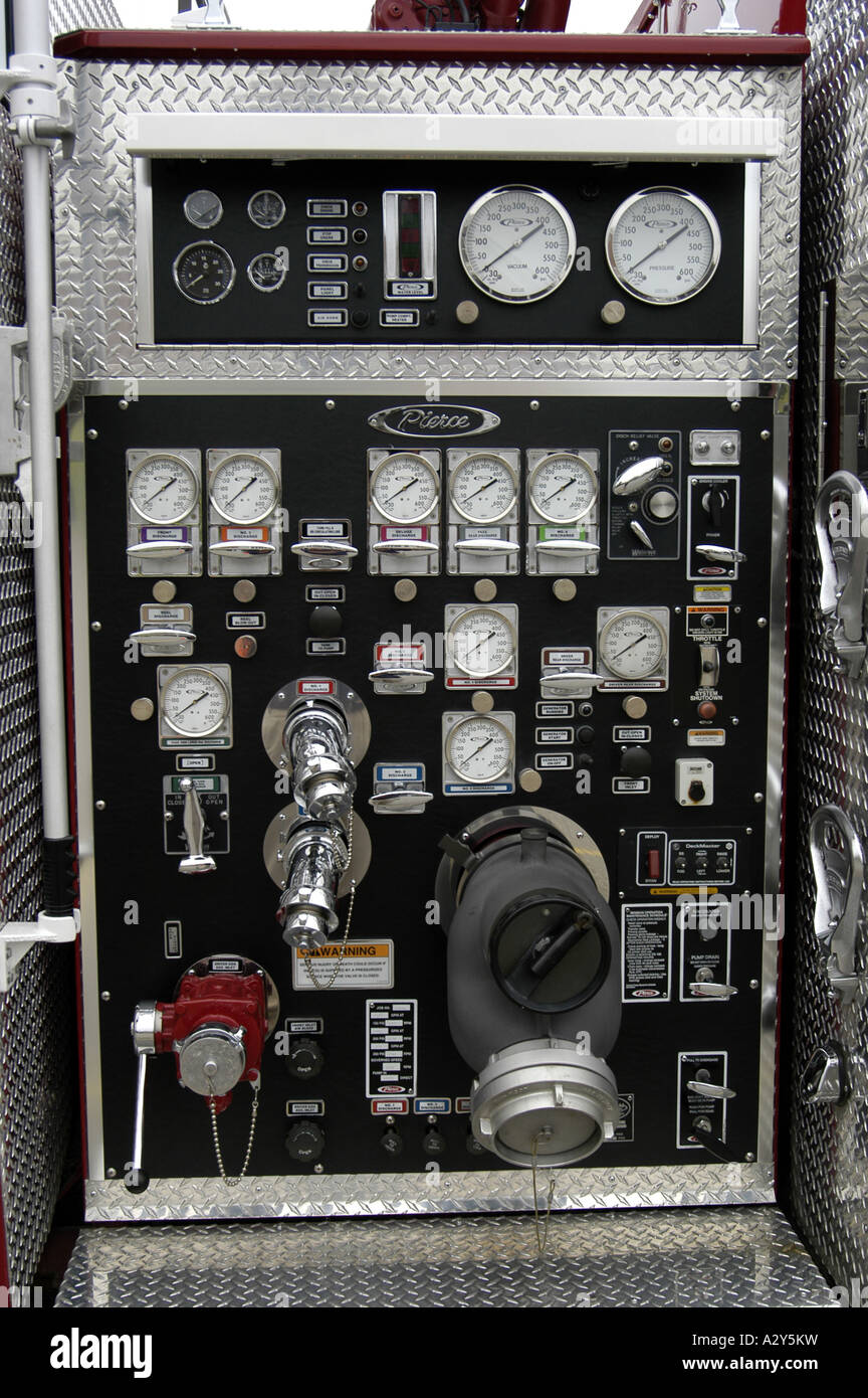 Unique parts and areas of a fire truck Stock Photo Alamy