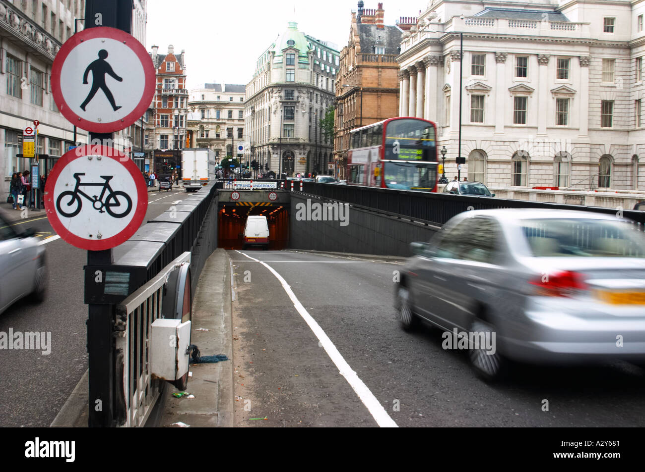the strand underpass tunnel transport london short cut shortcut Stock