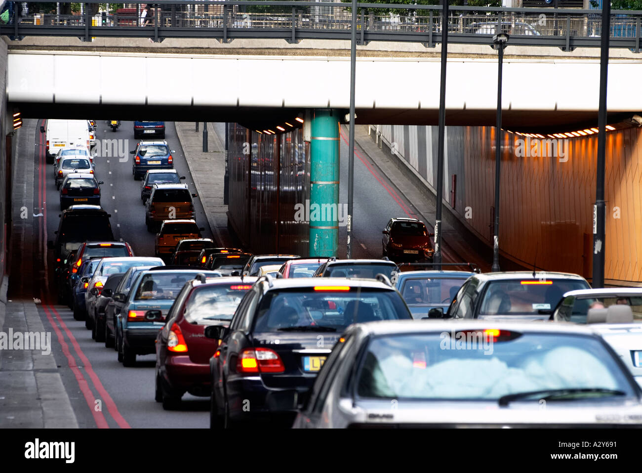 road traffic jam gridlock in england united kingdom uk great britain Stock Photo
