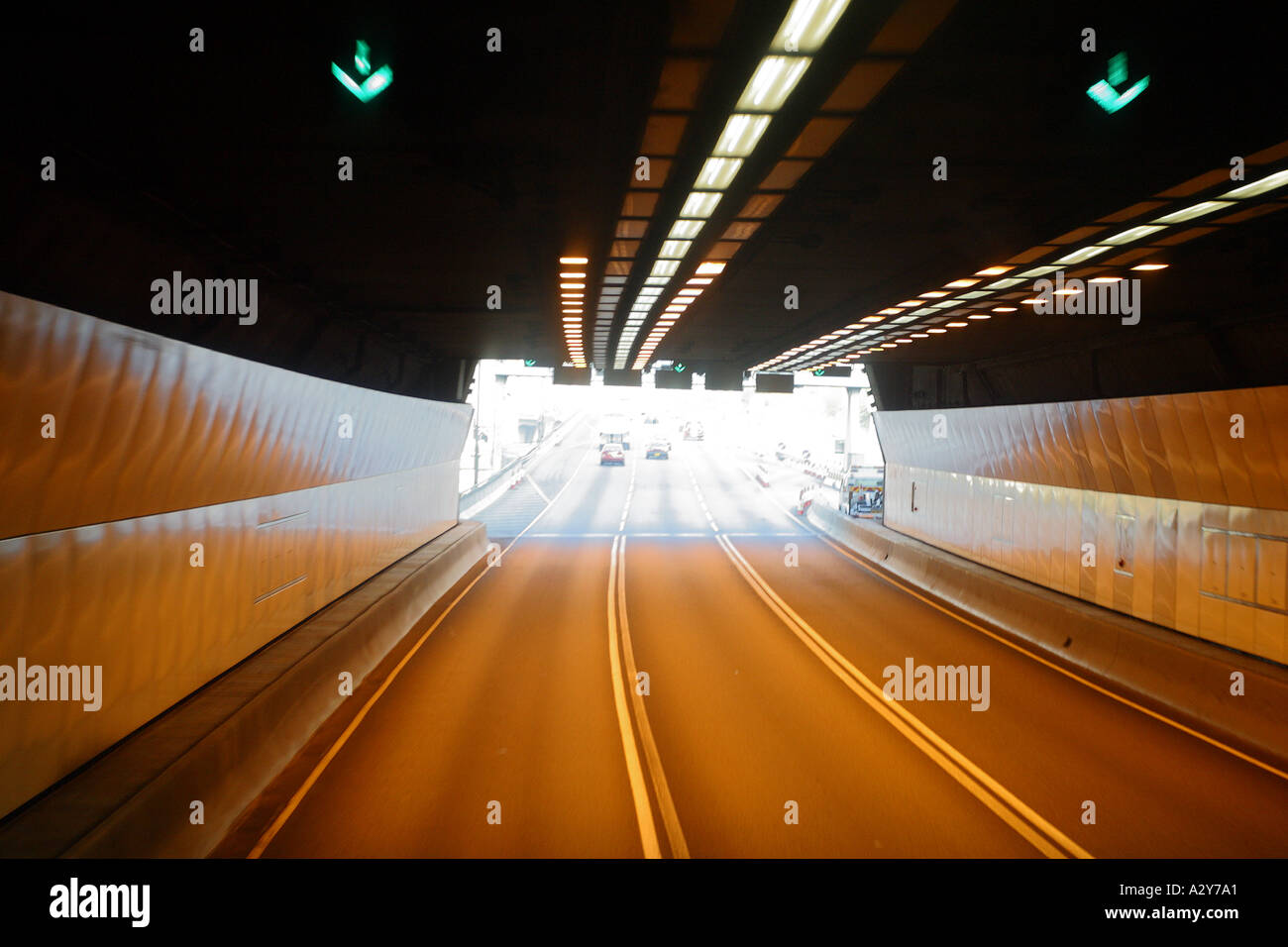 tunnel exit export light future bright prospects promise escape rush thrust dash Stock Photo