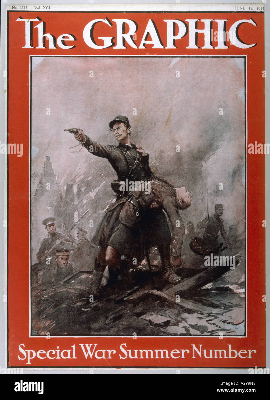 Wwi 1915 Graphic Heroic Stock Photo