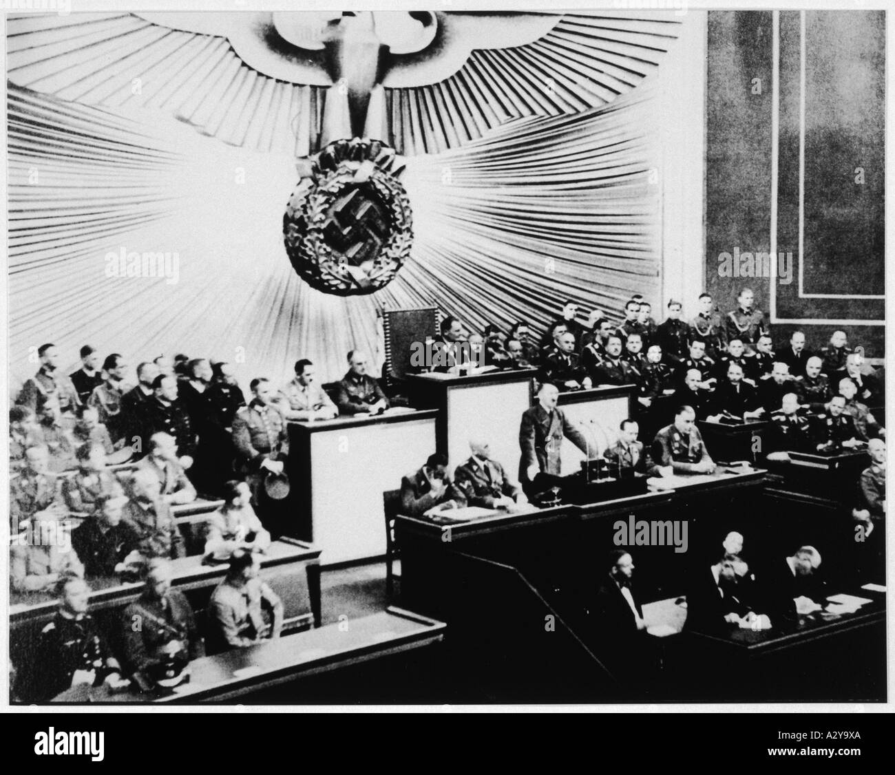 Hitler Speech Reichstag Stock Photo
