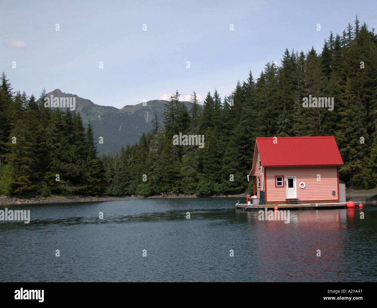 Lake house on ocean inlet in Sitka Alaska Stock Photo - Alamy
