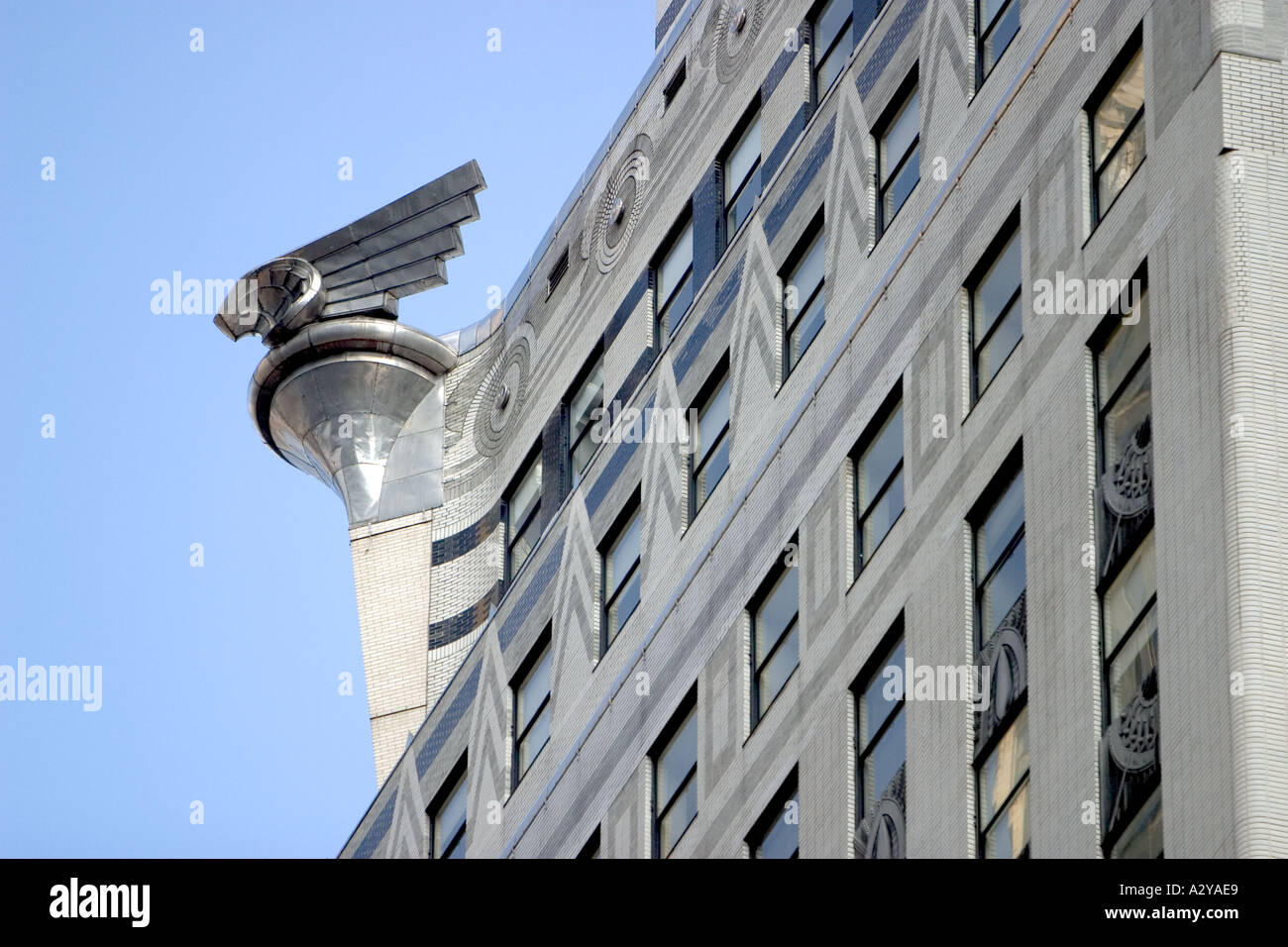 The Chrysler Building in New York detail showing one of the Art Deco