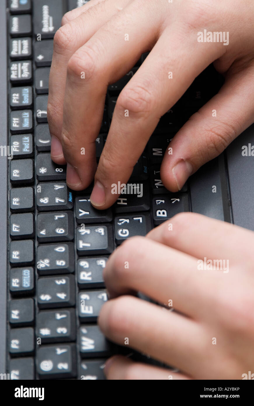 Close Up of hands typing Stock Photo - Alamy