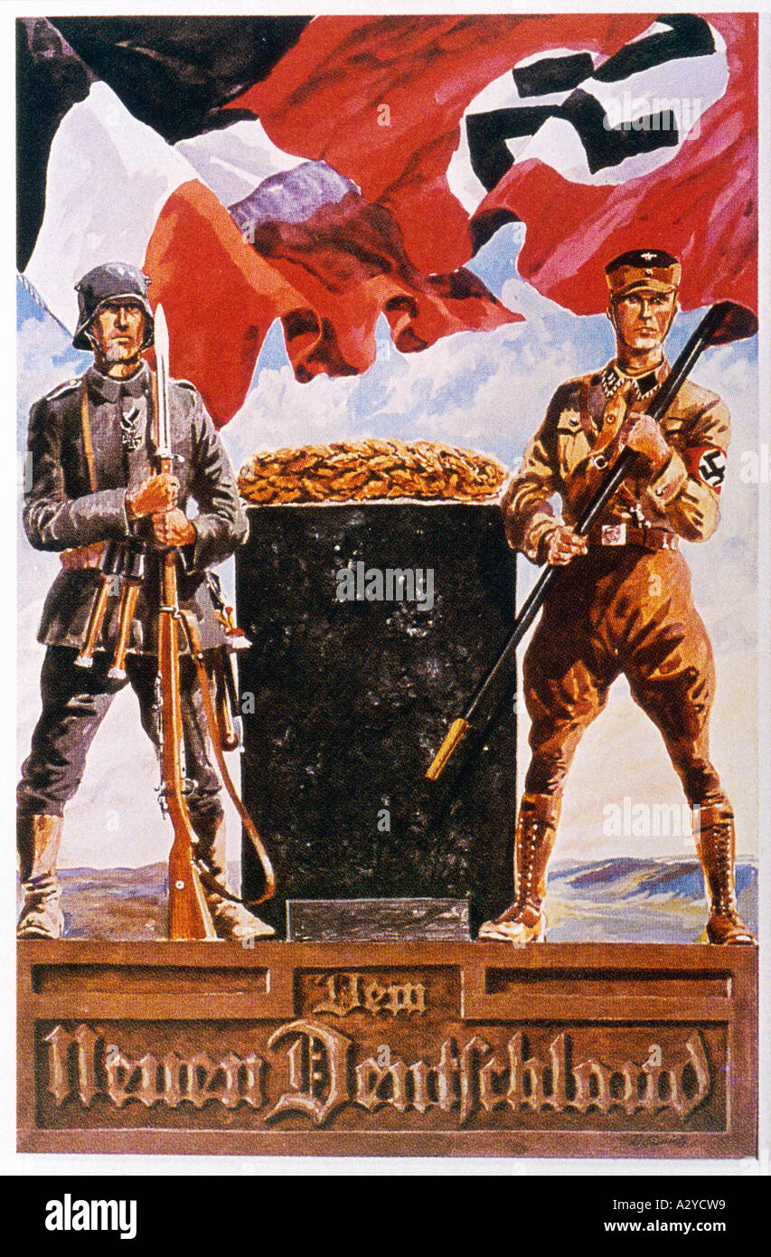 Nazi Poster New Germany Stock Photo
