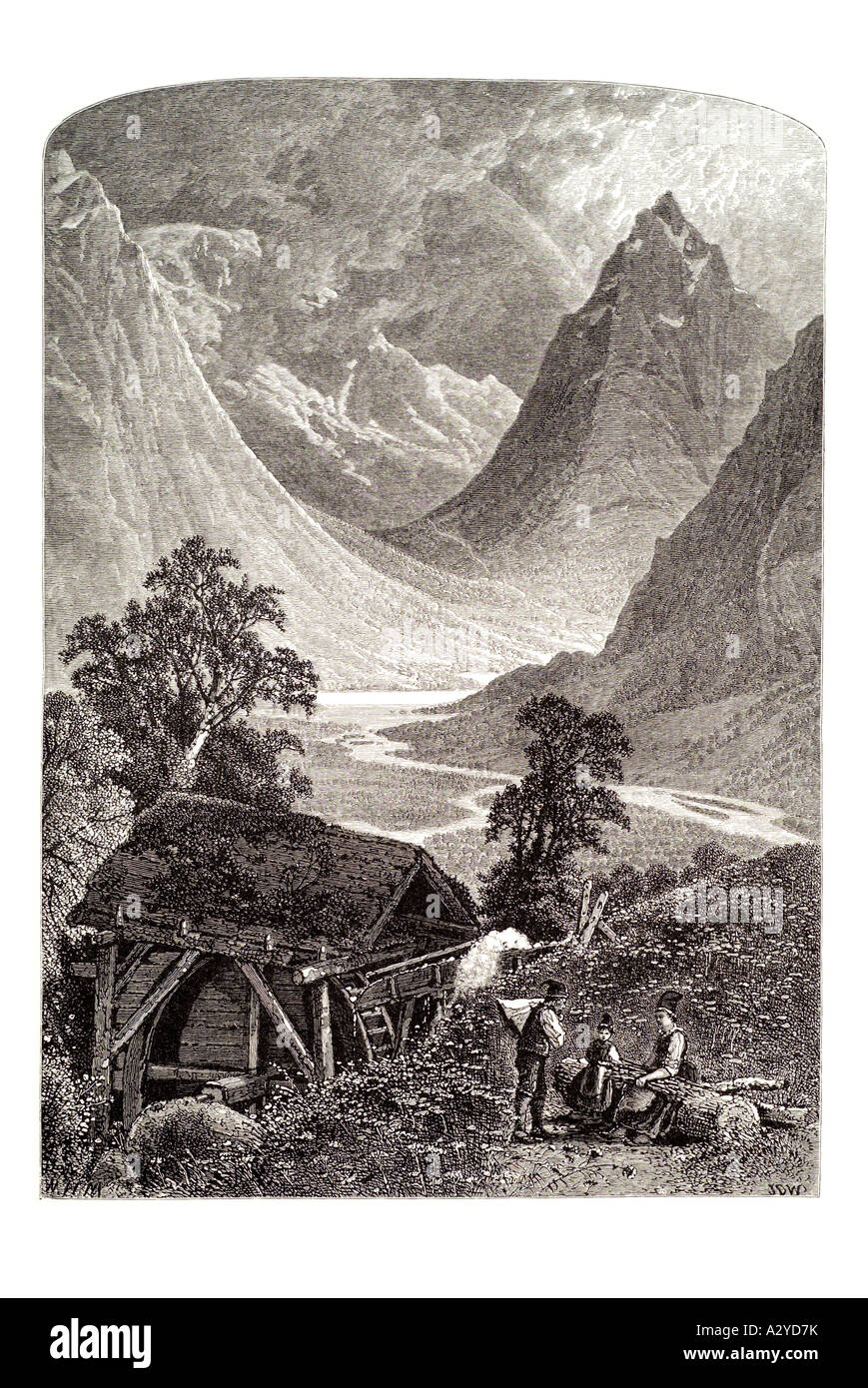 Log Cabin Hut Norway Norwegian Scandinavia Nordic Costume River