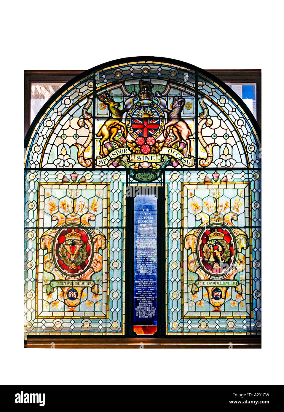 Image of the original Queen Victoria Diamond Jubilee stained glass