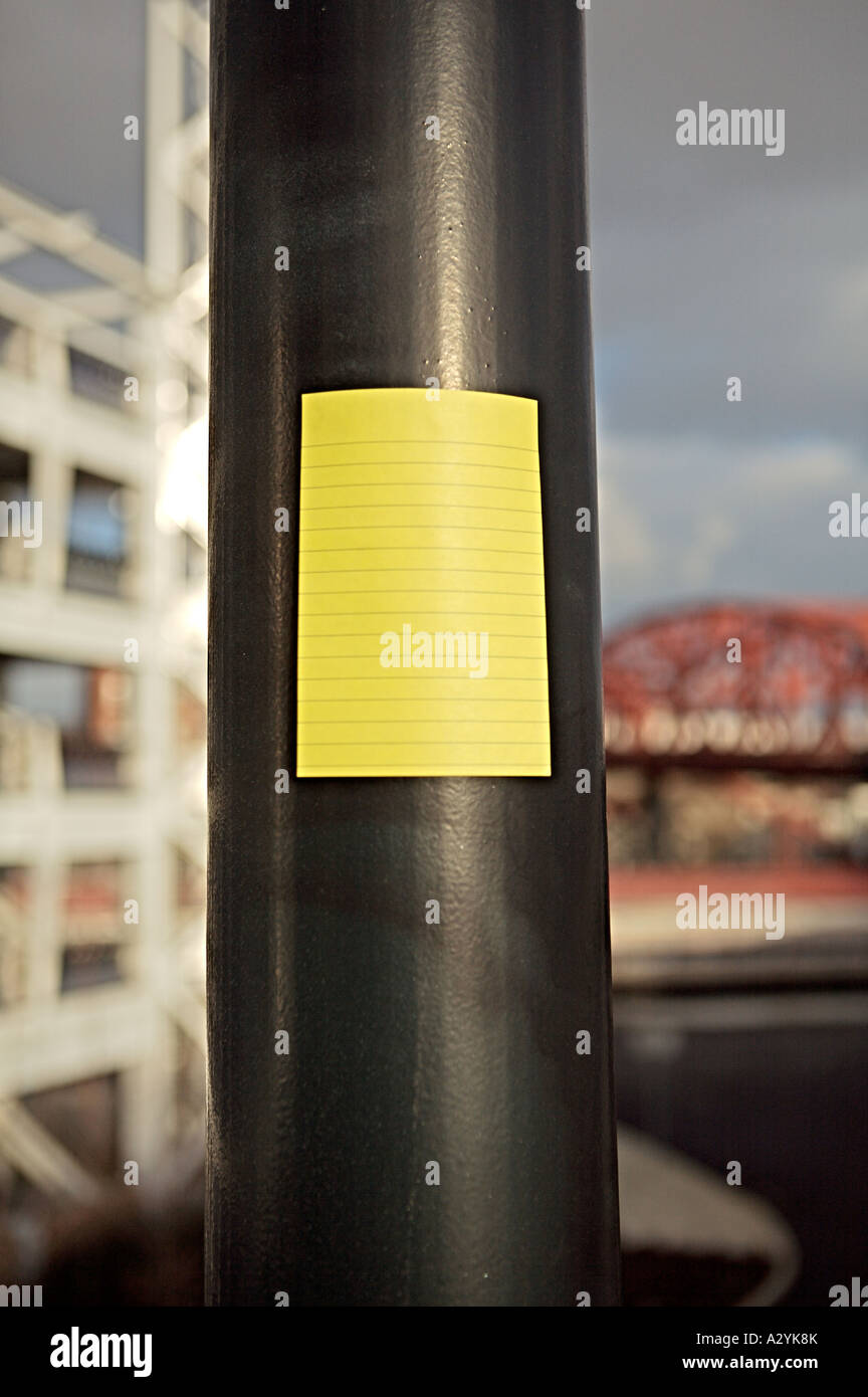 Note Sien note blank sign Stock Photo - Alamy
