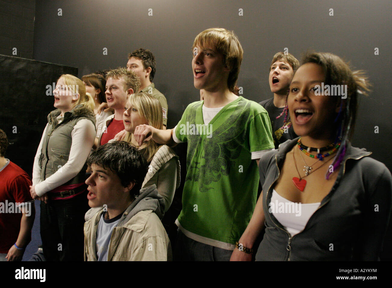Students in Creative and Performing Arts at sixth form college GB UK Stock Photo