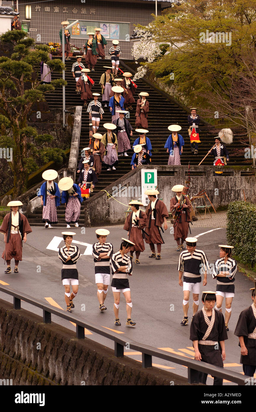 Daimyo Feudal procession Taketa city Oita prefecture Kyushu Japan Stock