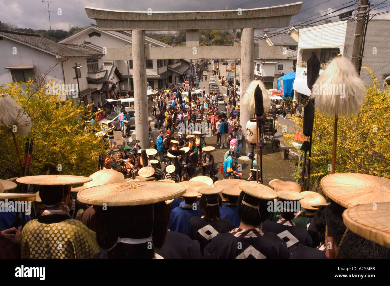 Daimyo Feudal procession Taketa city Oita prefecture Kyushu Japan Stock
