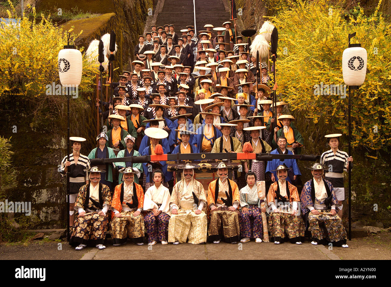 Daimyo Feudal procession Taketa city Oita prefecture Kyushu Japan Stock