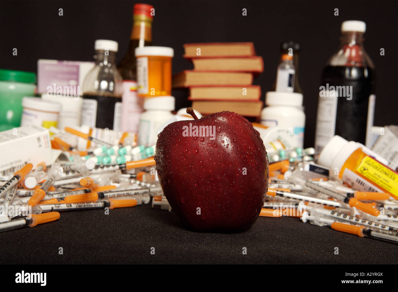 fruit apple drug medicine Stock Photo Alamy