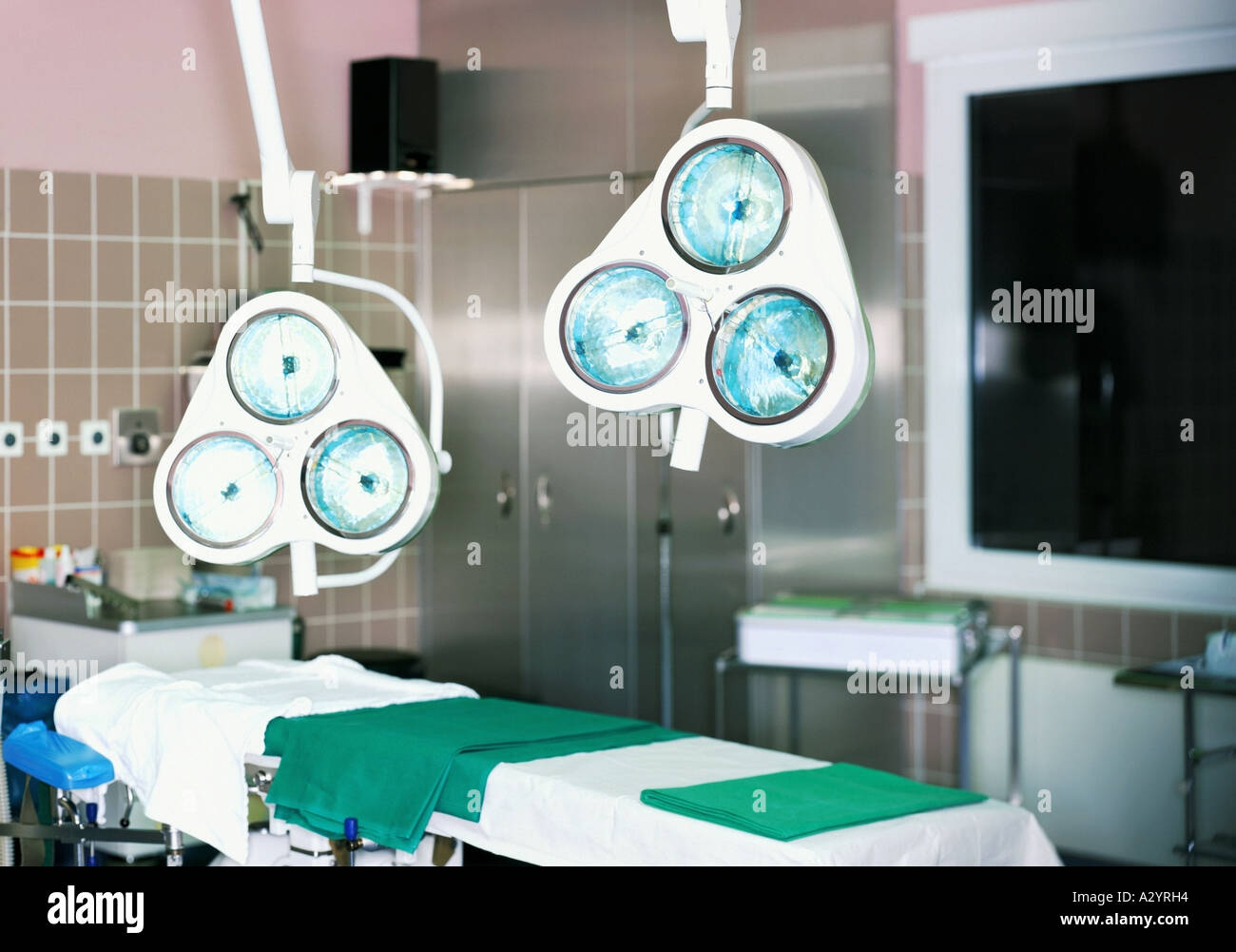 Hospital bed in operating theatre Stock Photo Alamy