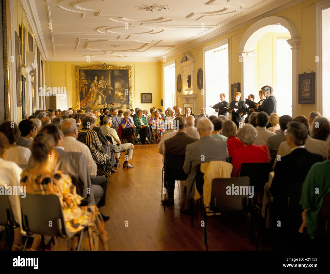 Singers performing in Doddington hall, Lincolnshire, Cambridge Stock Photo