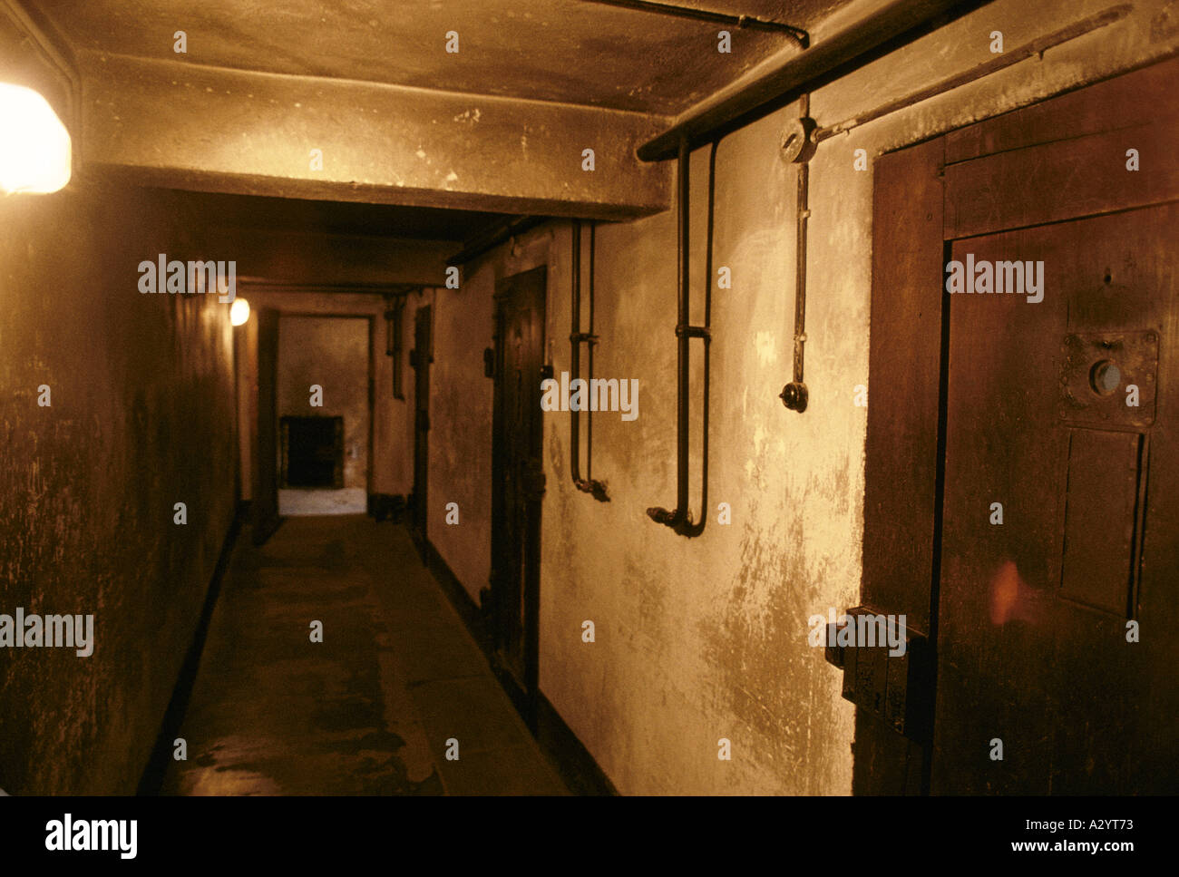 First camp interiors, Poland Auschwitz Stock Photo