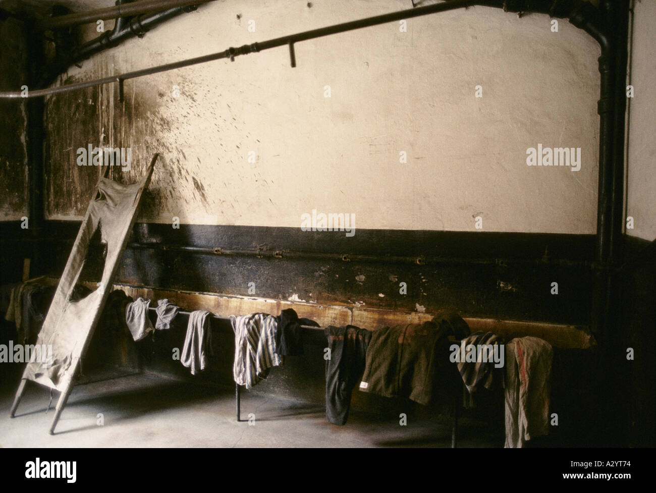 Interior of Suschwitz second camp, Poland, Auschwitz Birkenau Stock Photo