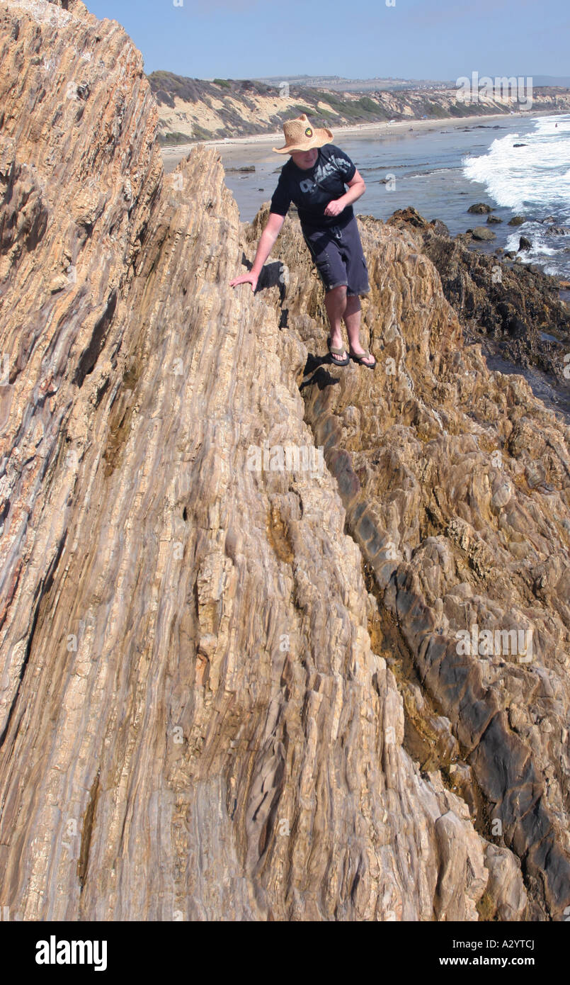 rock layers limestone Crystal Cove state park Los Angeles California