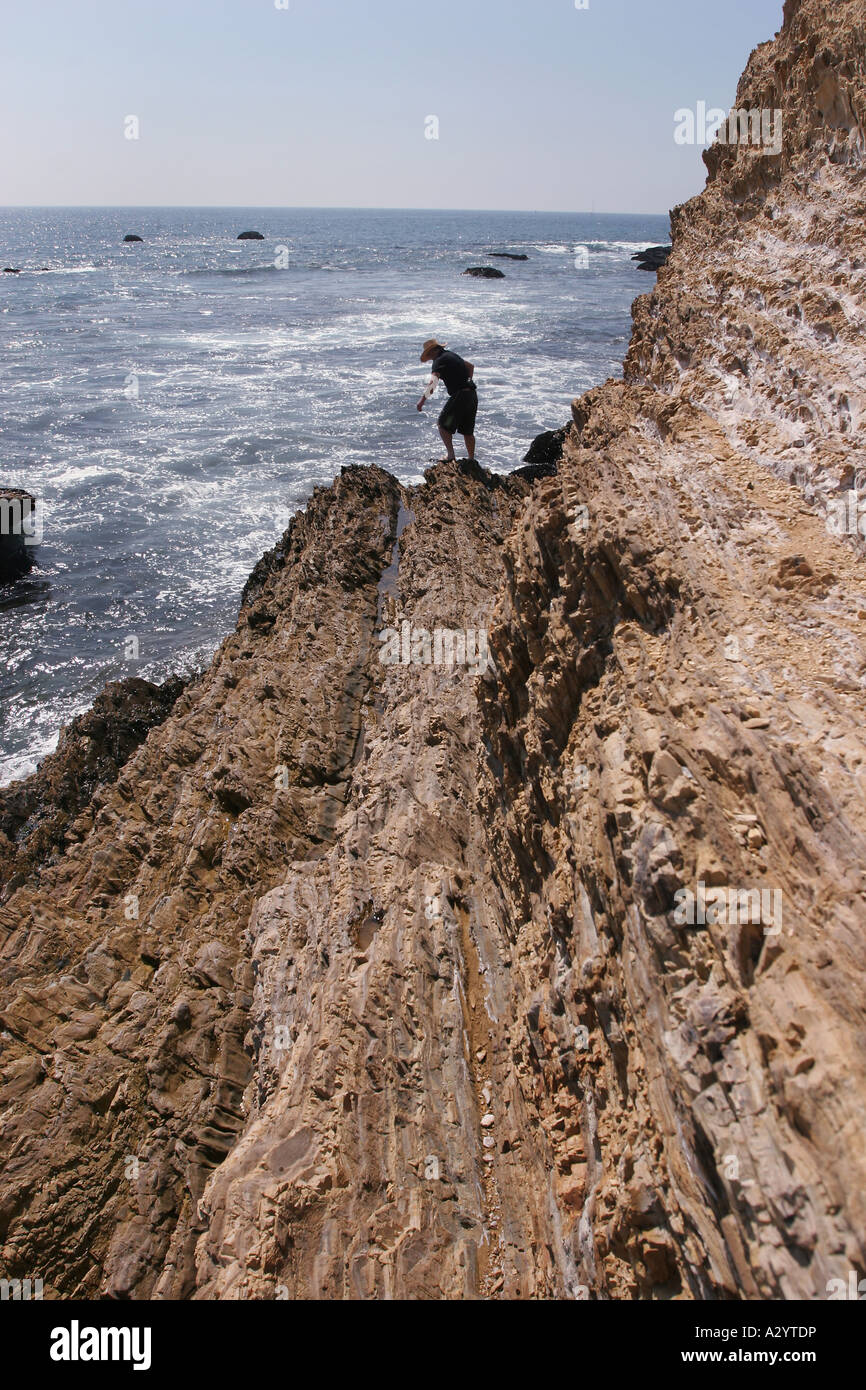 rock layers limestone Crystal Cove state park Los Angeles California