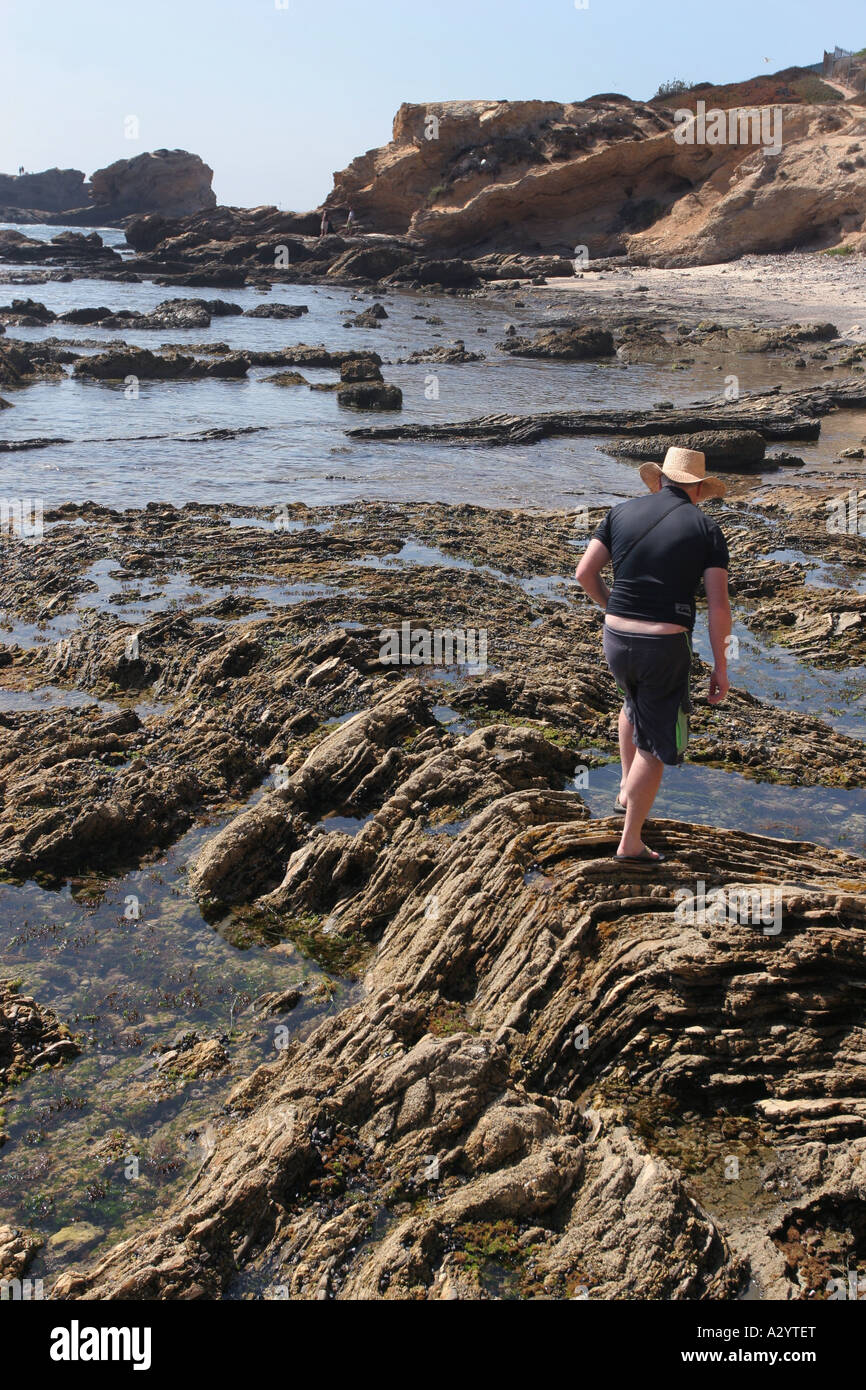 rock layers limestone Crystal Cove state park Los Angeles California