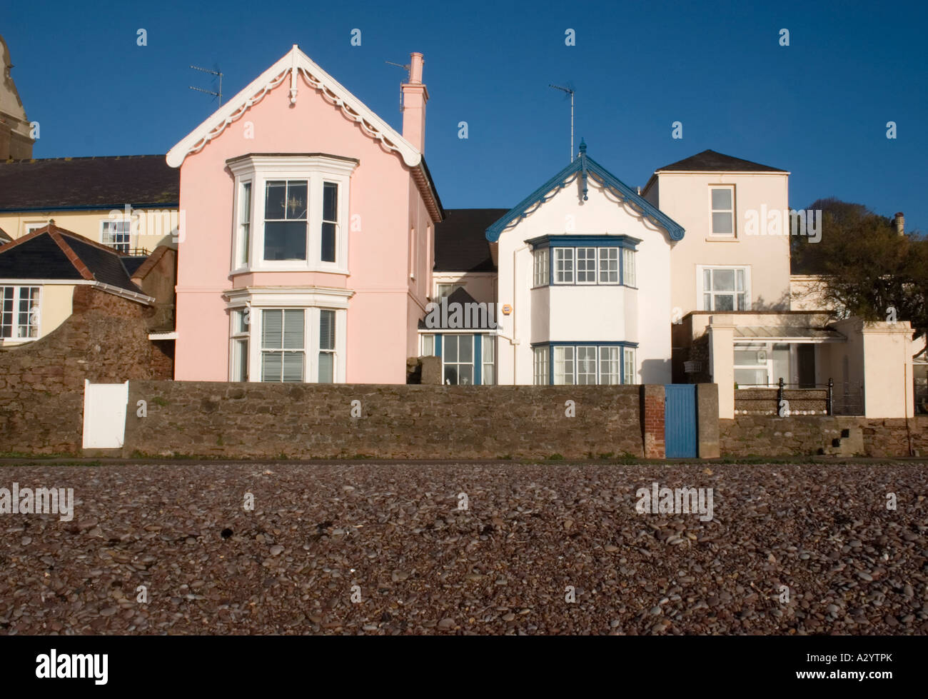 Seafront Houses at Budleigh Salterton Stock Photo Alamy