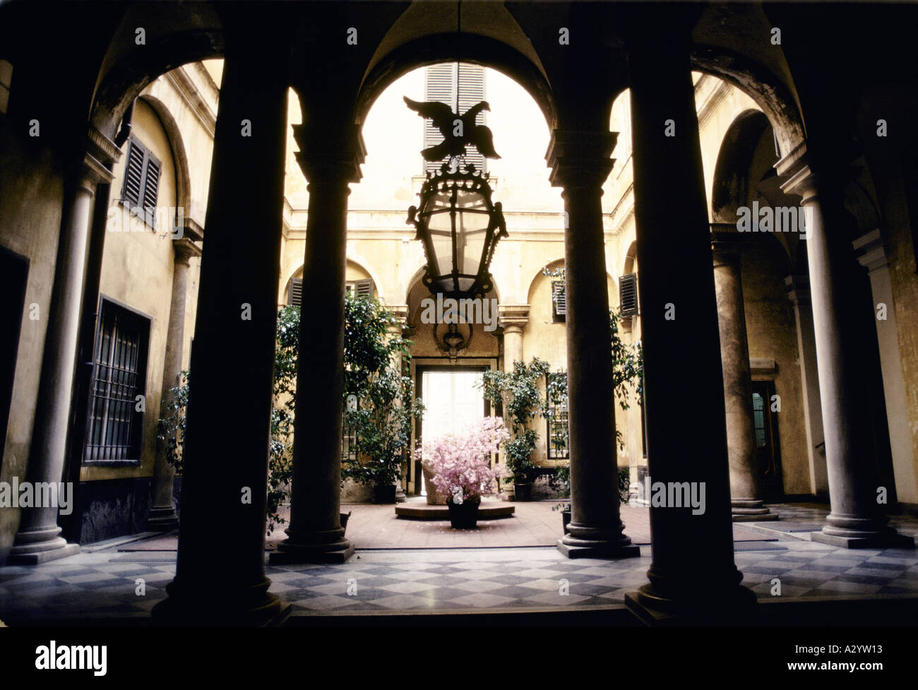 portico inner courtyard of the registry office in piazzo garibaldi ...