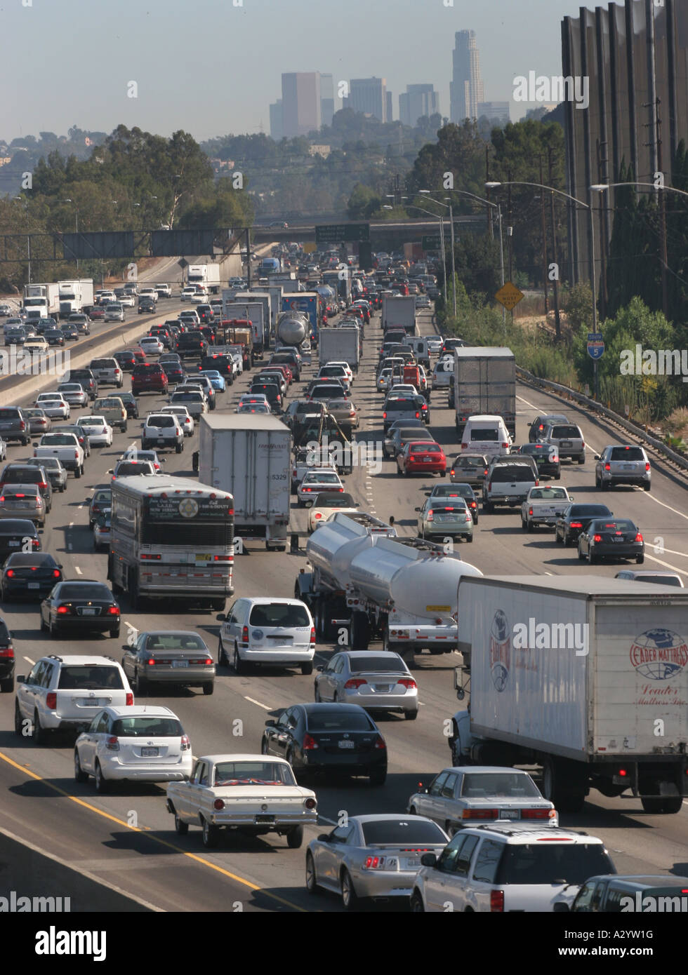 Traffic jam on Interstate 5 in Los Angeles California Stock Photo