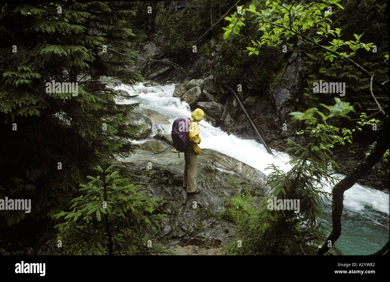 hillwalkers tatra mountain range near krakow poland Stock Photo