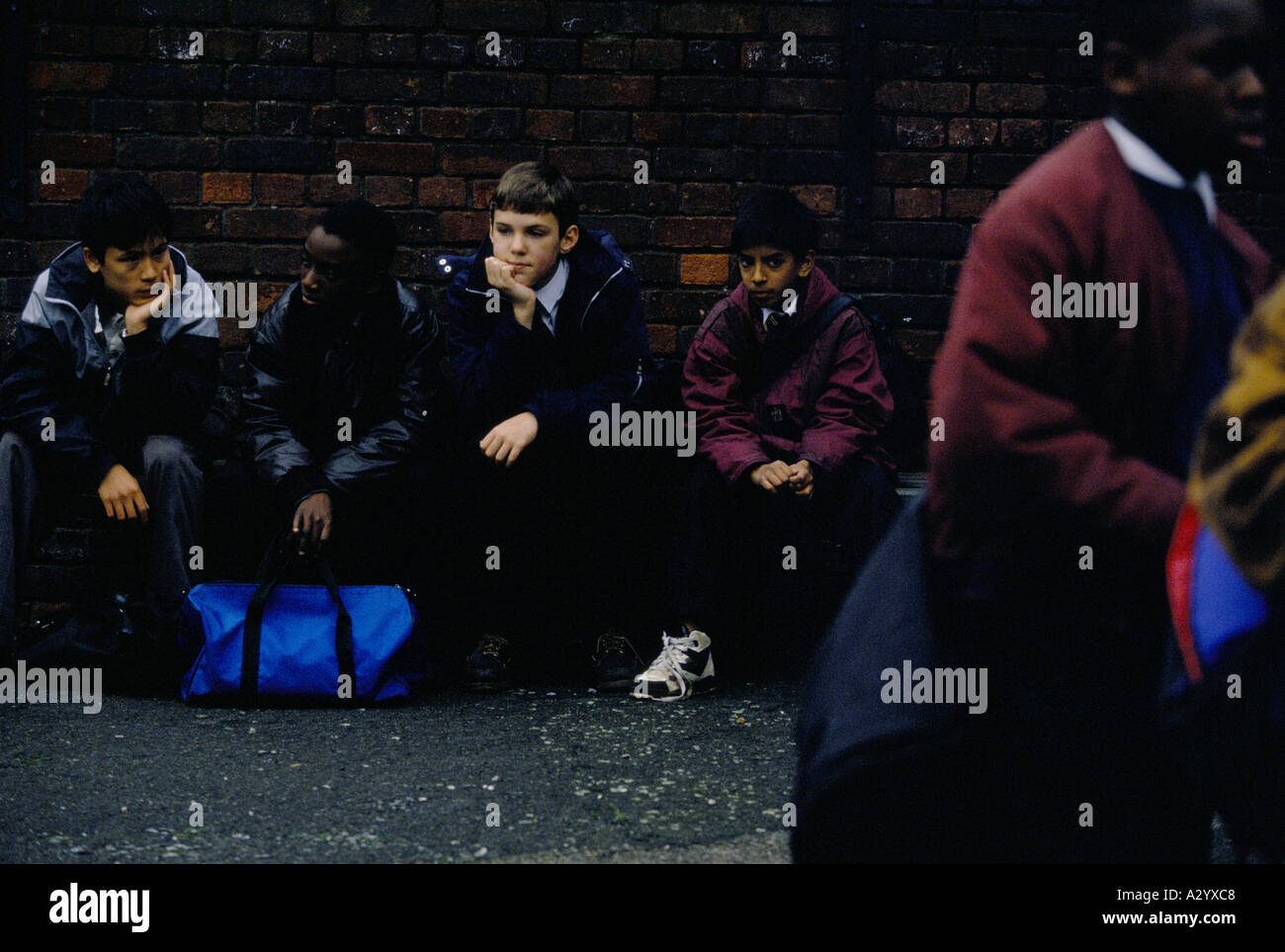 hackney downs school set to be closed by government in 1995 due to poor performance conditions. Breaktime Stock Photo