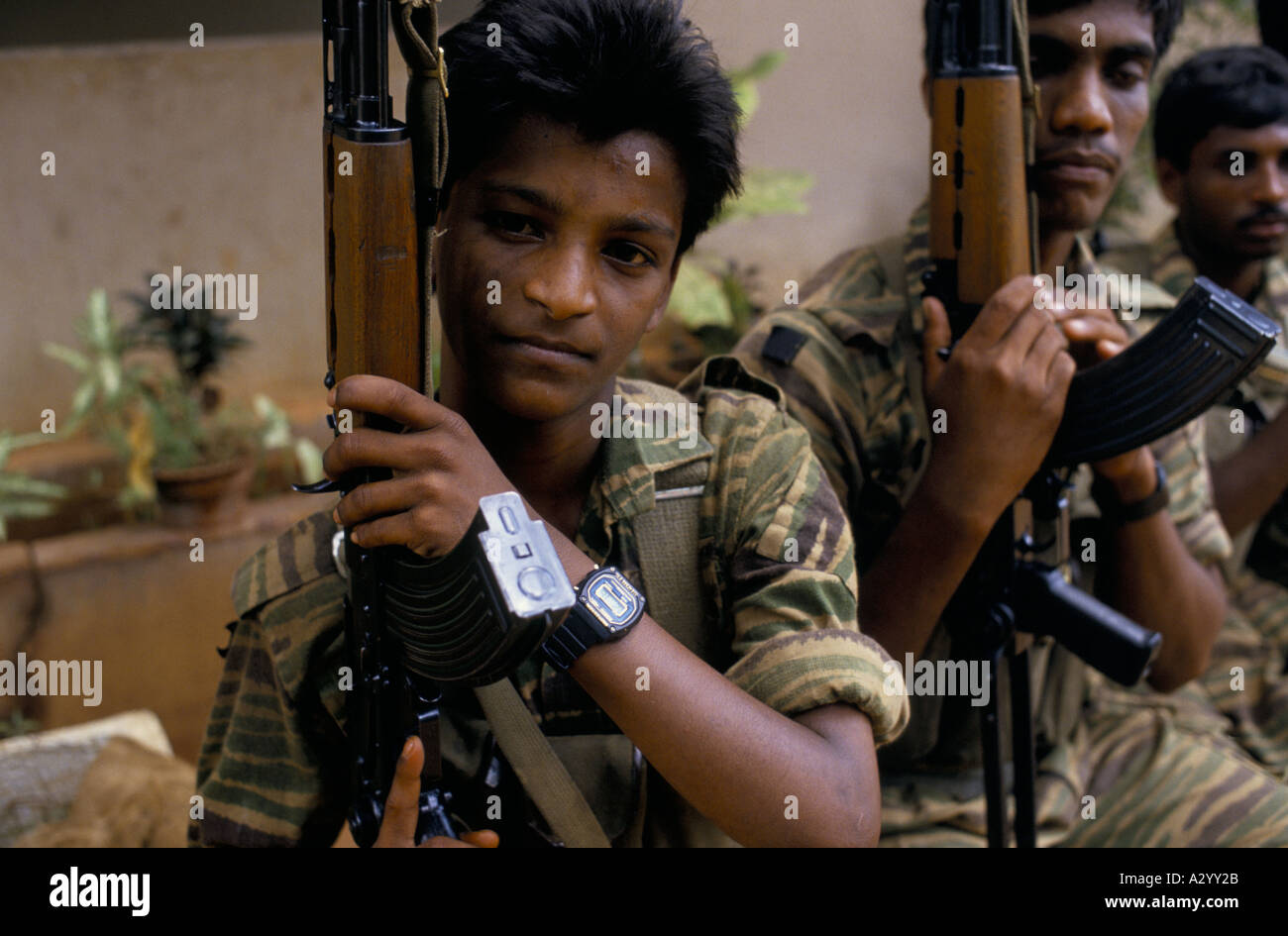 12 year old tamil tiger fighter Jaffna Sri Lanka Stock Photo
