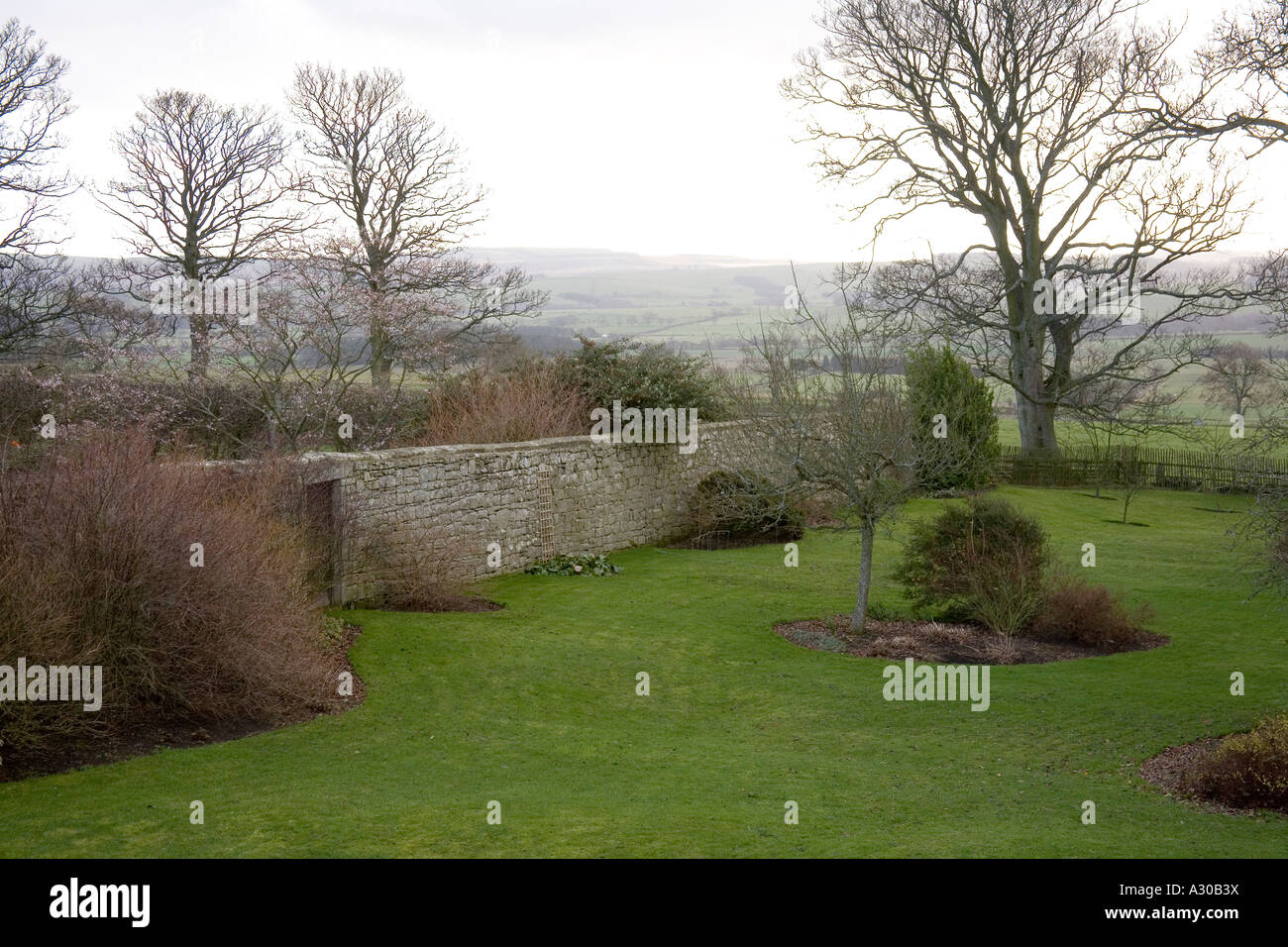 Walled garden Northumberland England. Stock Photo