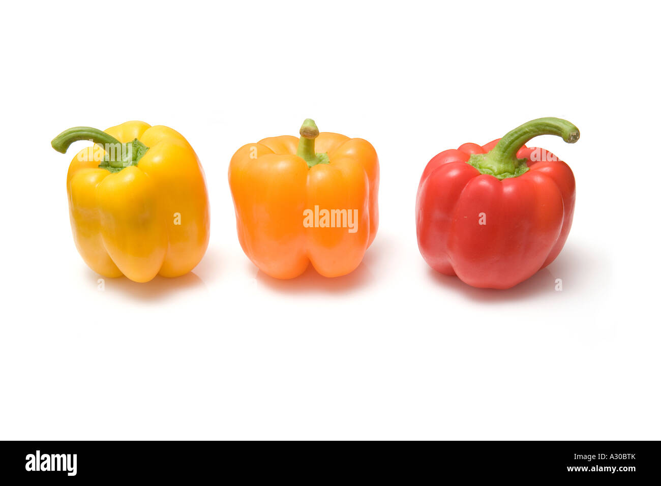 Bell peppers isolated on a white studio background Stock Photo - Alamy
