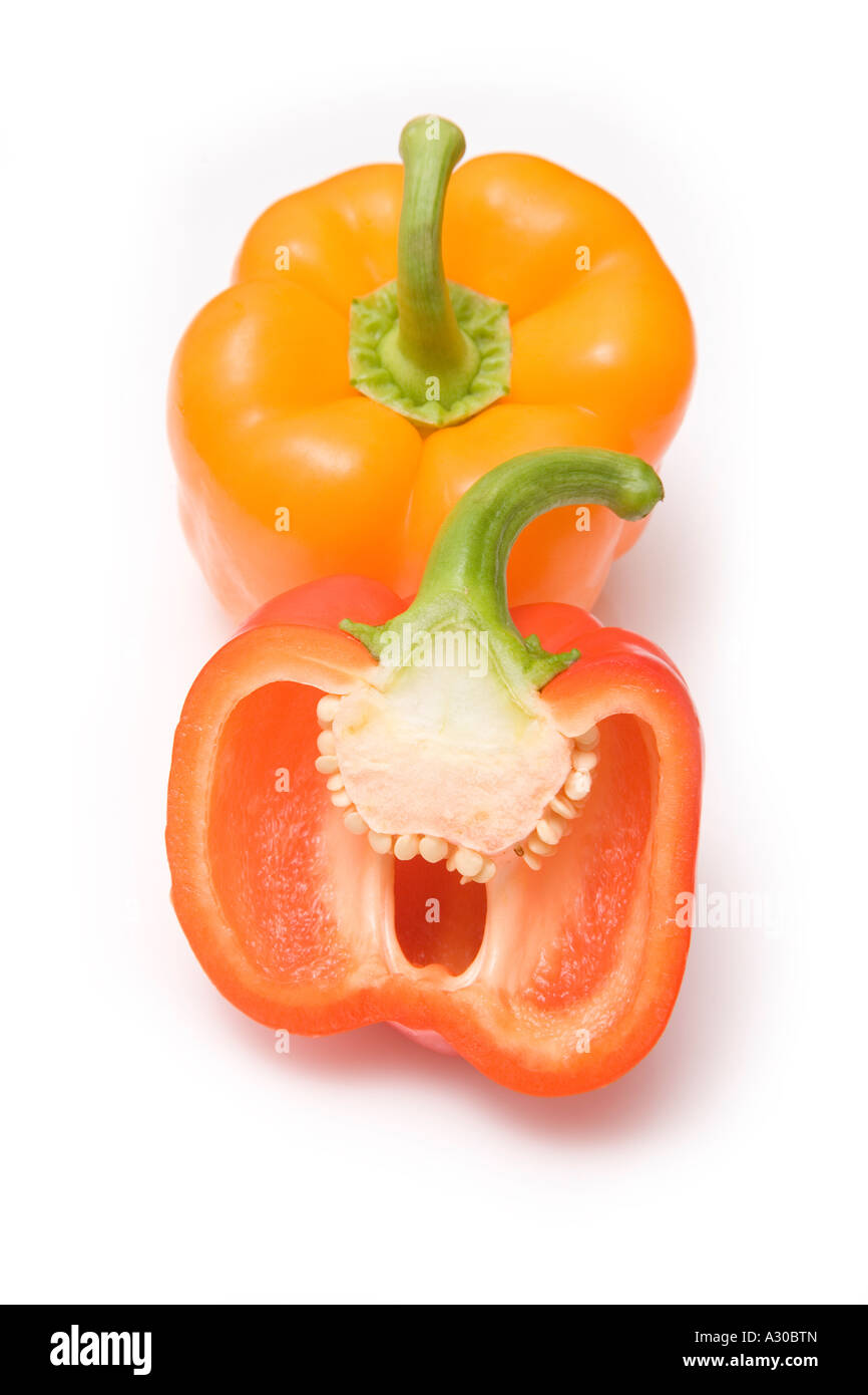Bell peppers isolated isolated on a white studio background Stock Photo ...