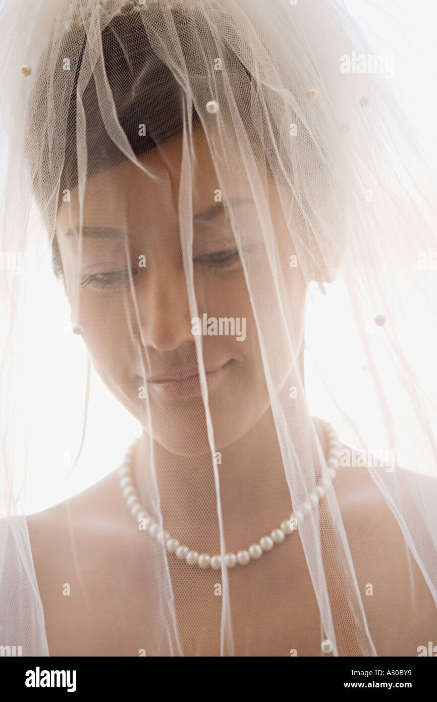 Bride veil over face hires stock photography and images Alamy