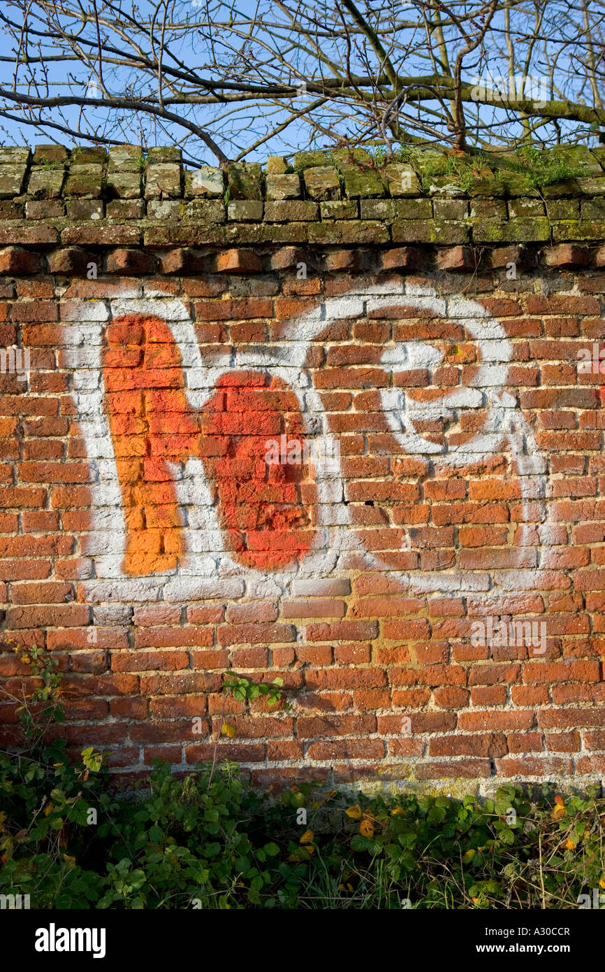 he, hello, graffiti, paint, brick, wall, art, tag Stock Photo Alamy