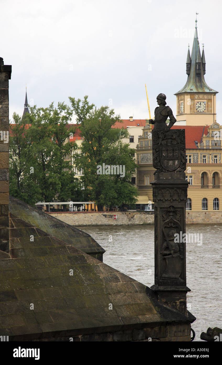 Sculpture of Roland known as Bruncvik in Czech brandishing his