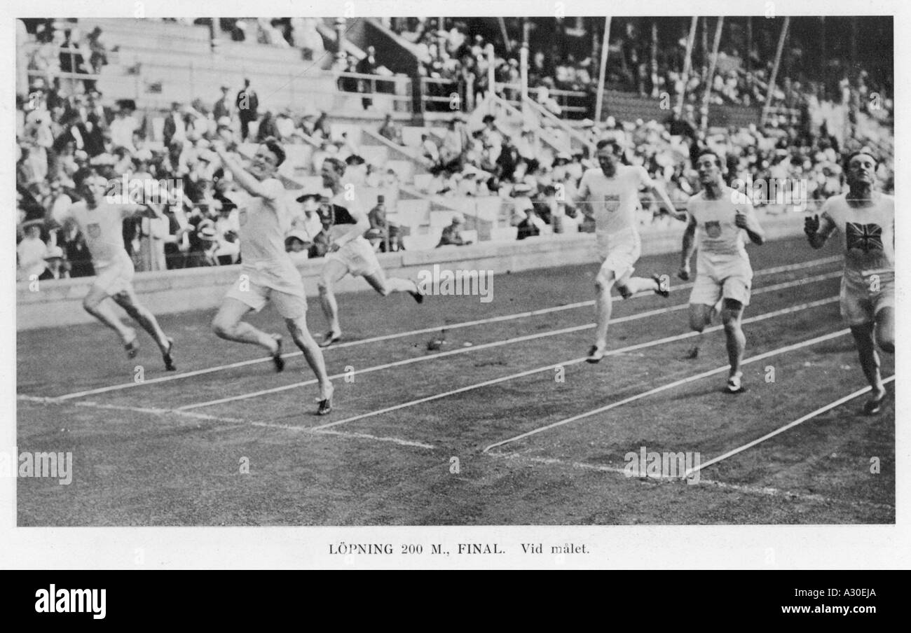 Olympics 1912 200m Final Stock Photo