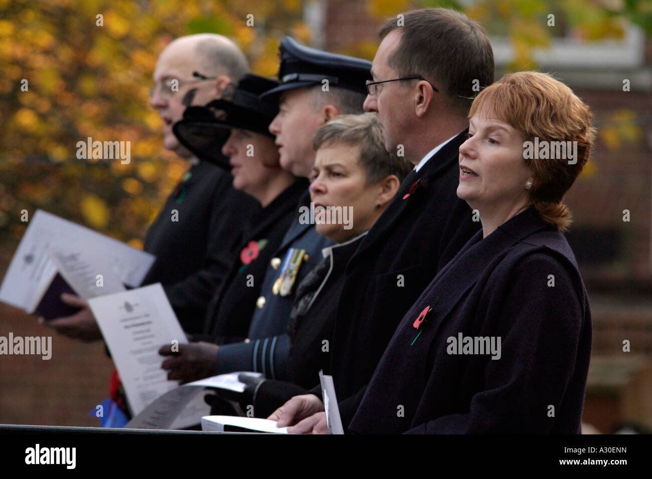 'Hazel Blears Labour MP and VIPs at the Salford Cenotaph' Stock Photo