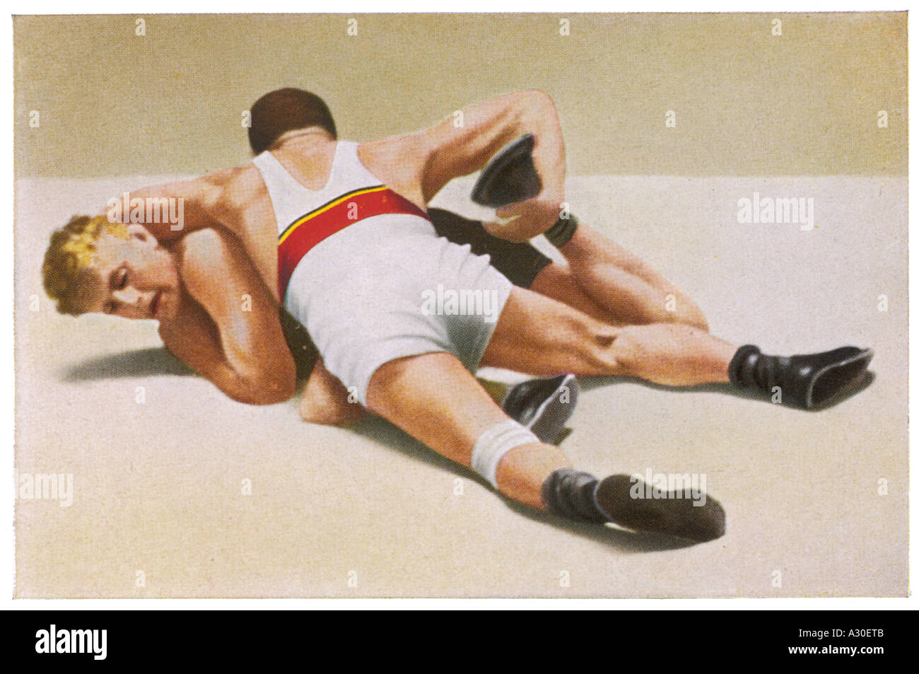 Olympics 1932 Wrestling Stock Photo