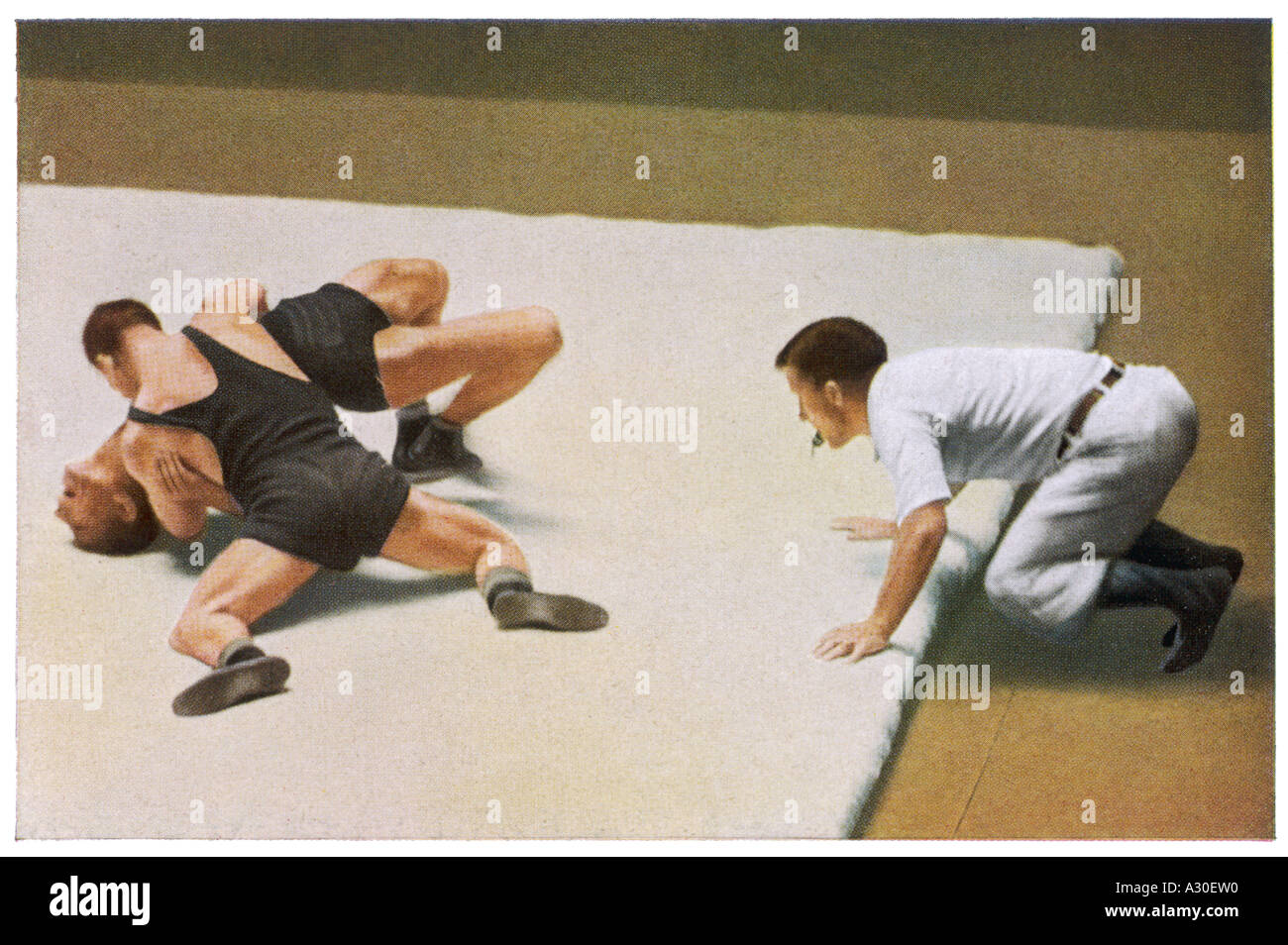 Olympics 1932 Wrestling Stock Photo
