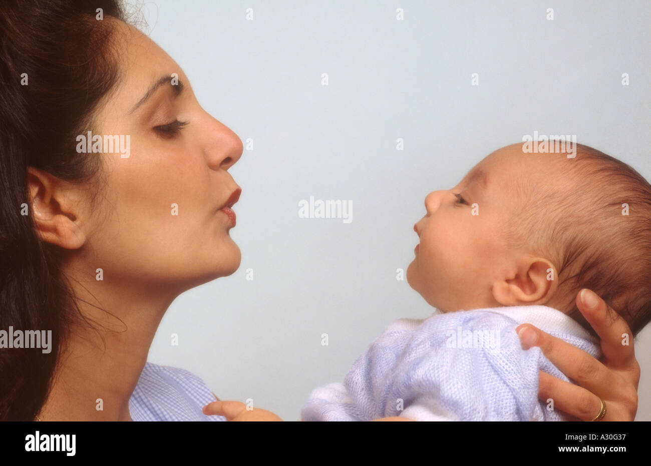 Mother and Baby Boy of 3 months UK Stock Photo