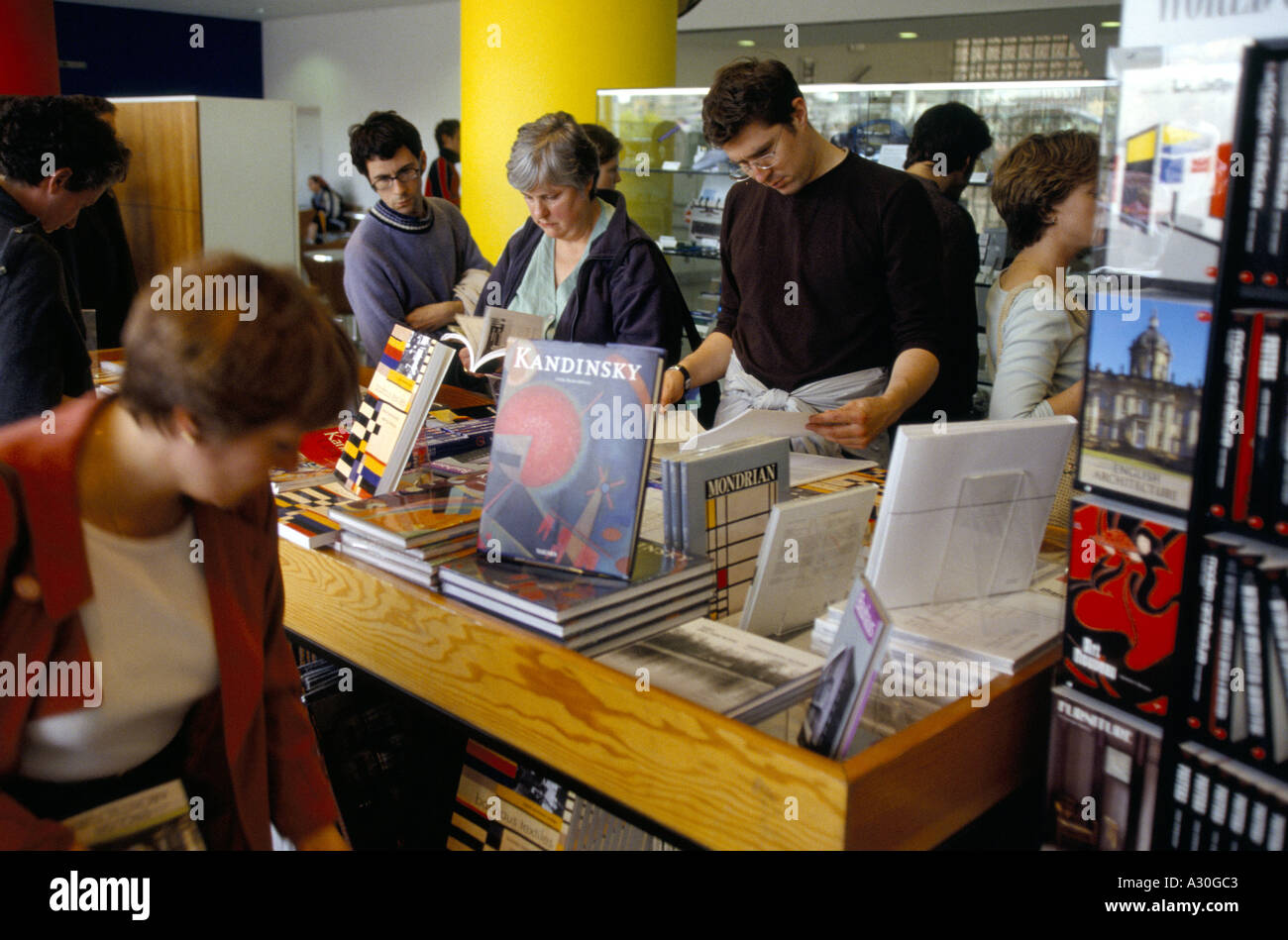 People looking at books in Design Museum bookshop  London Stock Photo
