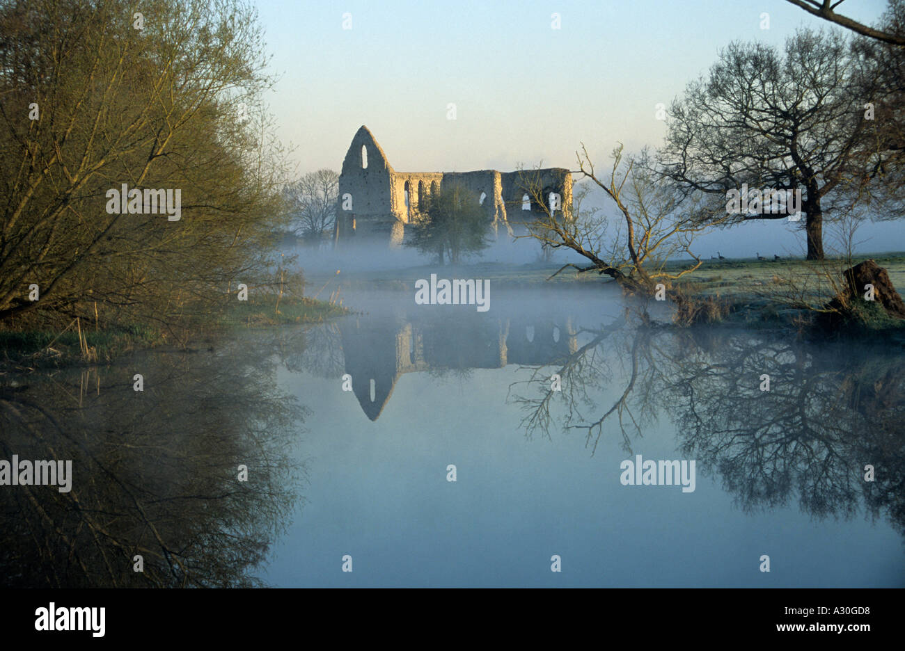 Pyrford Abbey on a cold March morning Stock Photo Alamy