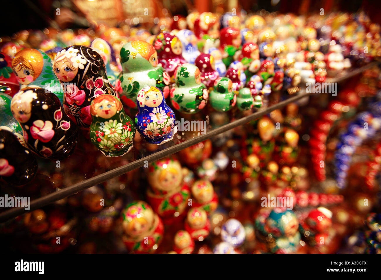 Close Up Of Figurines In Shop Prague Czech Republic Europe Stock Photo