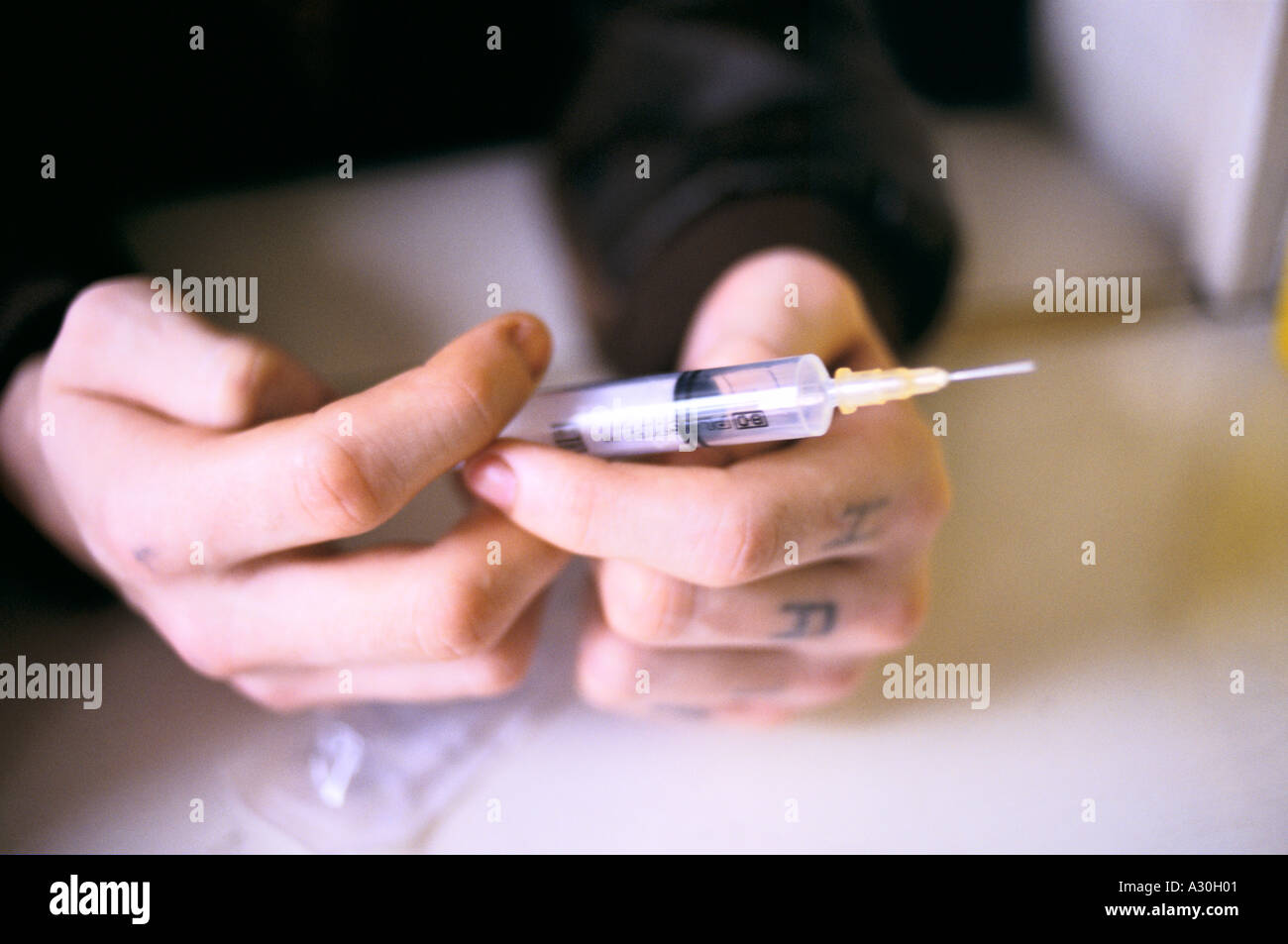 Needle exchange at Halton drug dependency unit Widnes Stock Photo Alamy