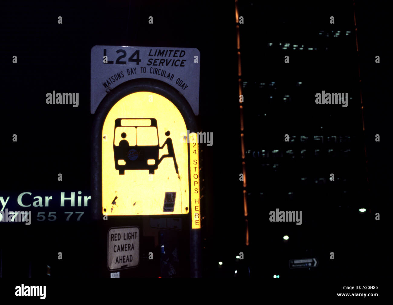 Bus Stop Sydney Stock Photo Alamy