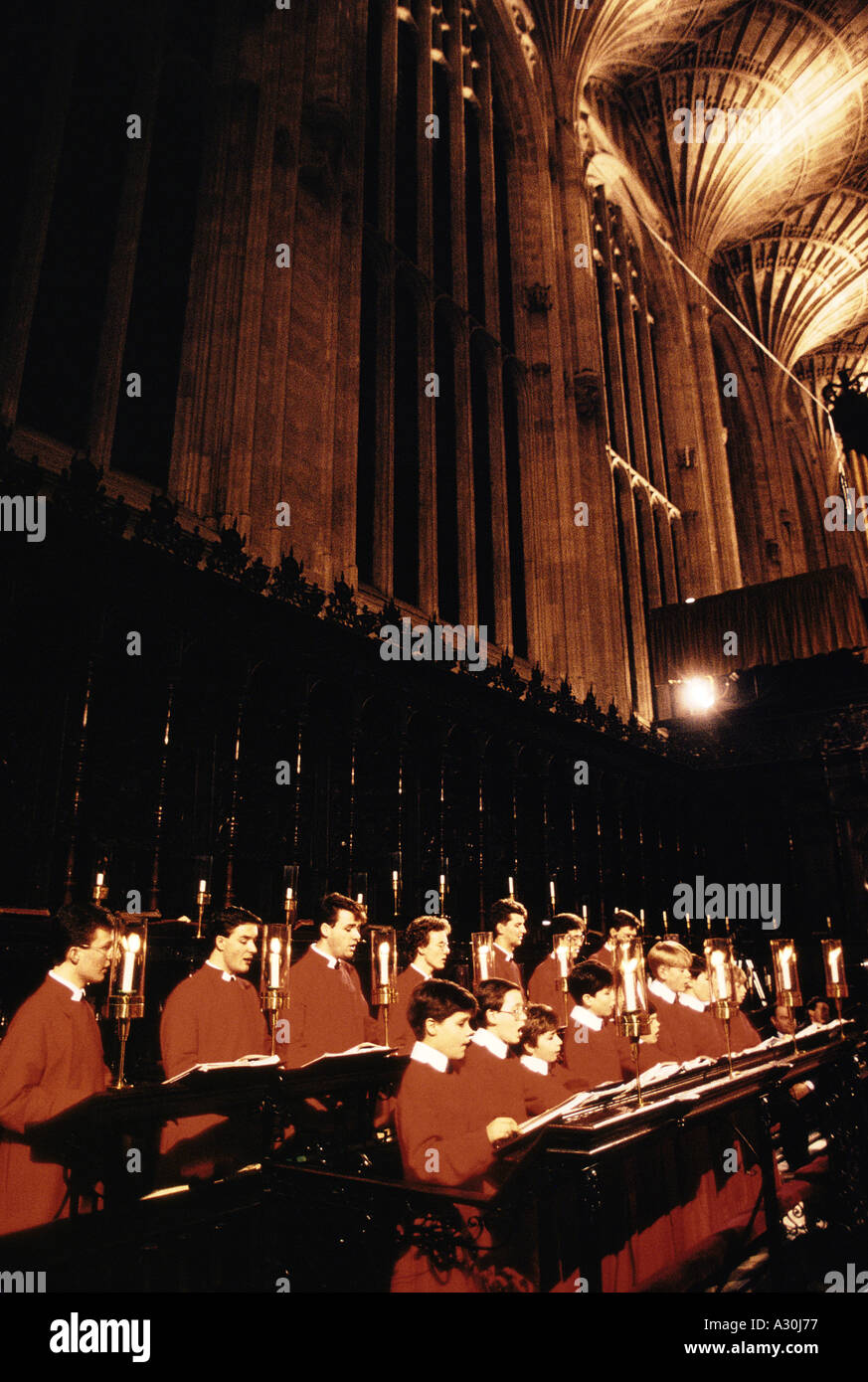 kings college choir christmas, uk Stock Photo