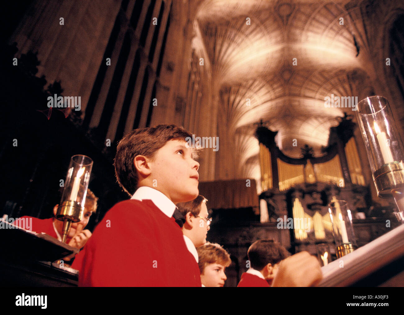 christmas 87 kings college choir cambridge 1987 Stock Photo Alamy